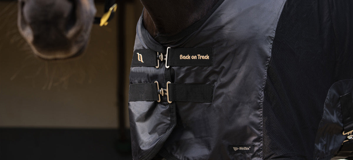 Couverture D'écurie Back On Track – Noire, 81 Pouces, Pour Cheval