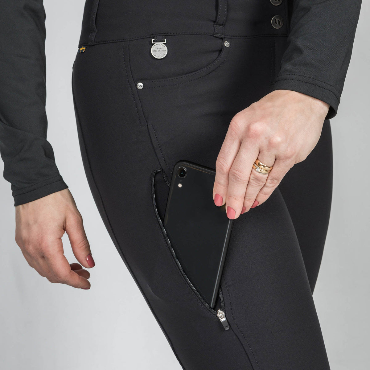 "Julia" Damen-Reithose mit Kniebesatz
