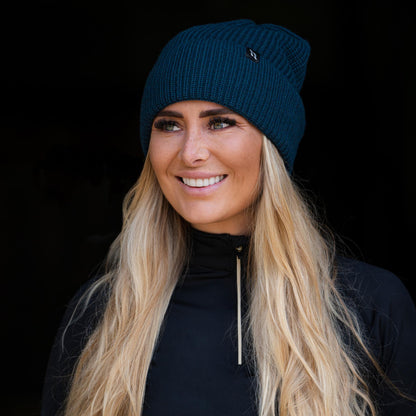 "Ava" Wolmix beanie met omslag