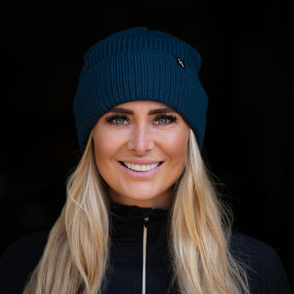 "Ava" Wolmix beanie met omslag
