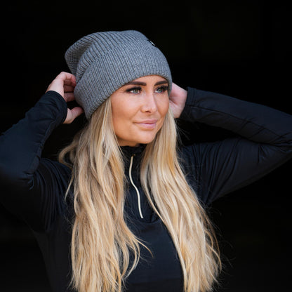 "Ava" Wolmix beanie met omslag